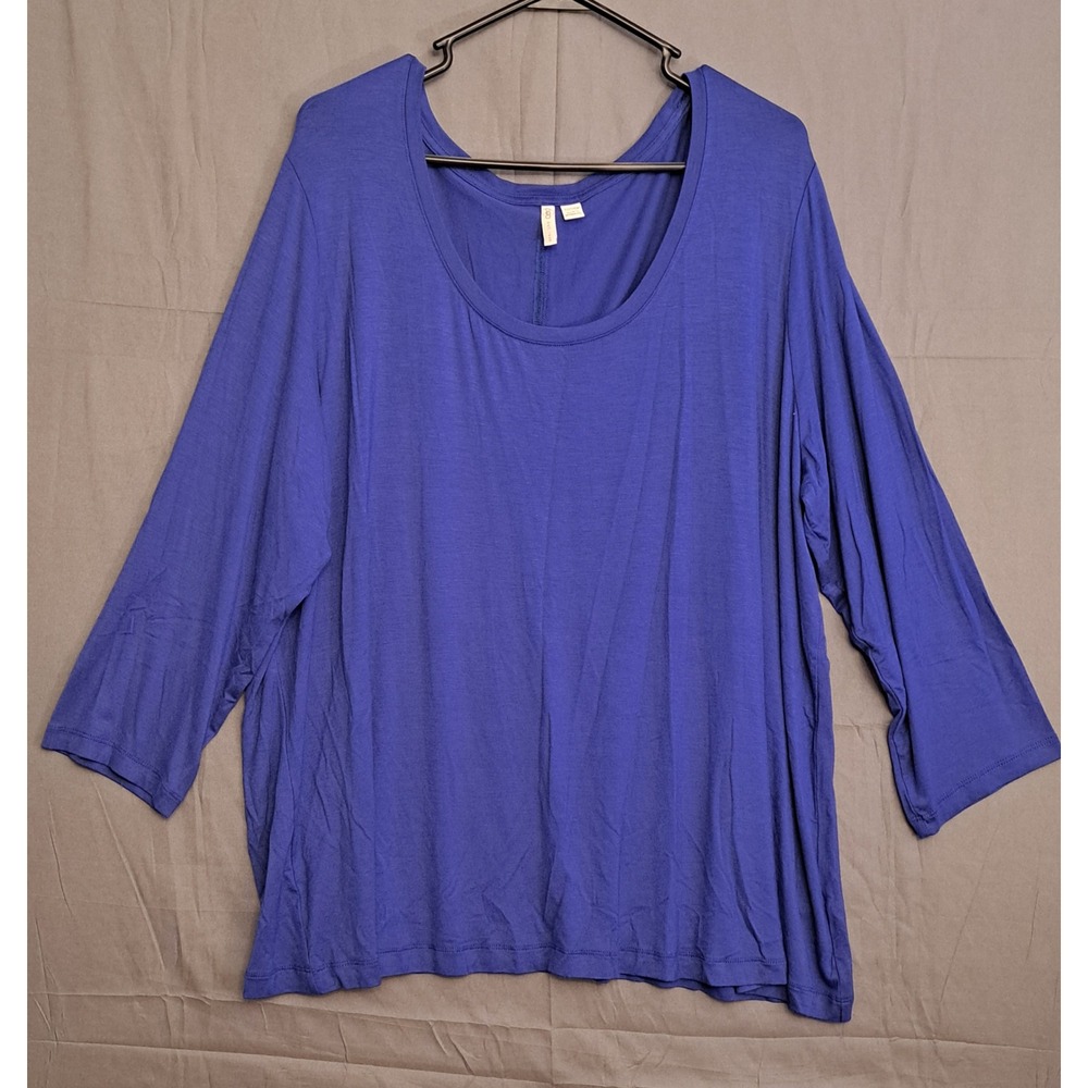 Cato Round Neck 3/4 Sleeve Shirt Womens Size 22/24W Royal Blue
